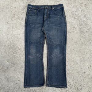 Vintage Y2K Carbon Bootcut Baggy Jeans Men’s Size 34x30 Blue Denim Faded Wash